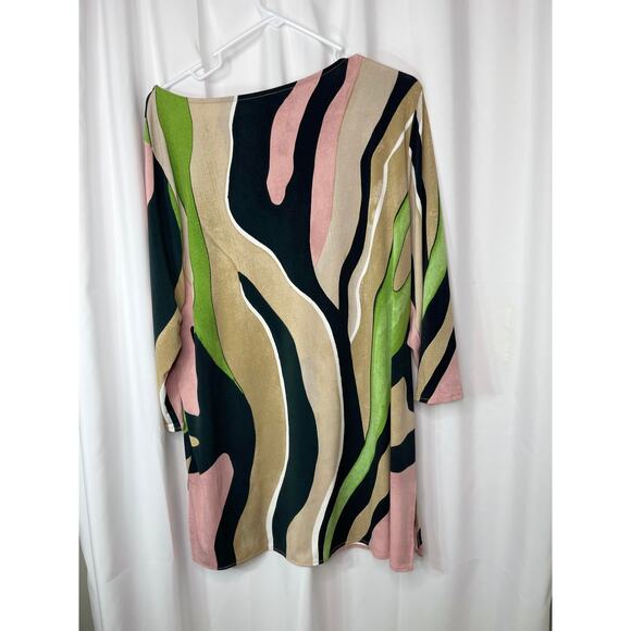 Alfani tunic top blouse shirt women's extra large XL green black throwback - Picture 12 of 15